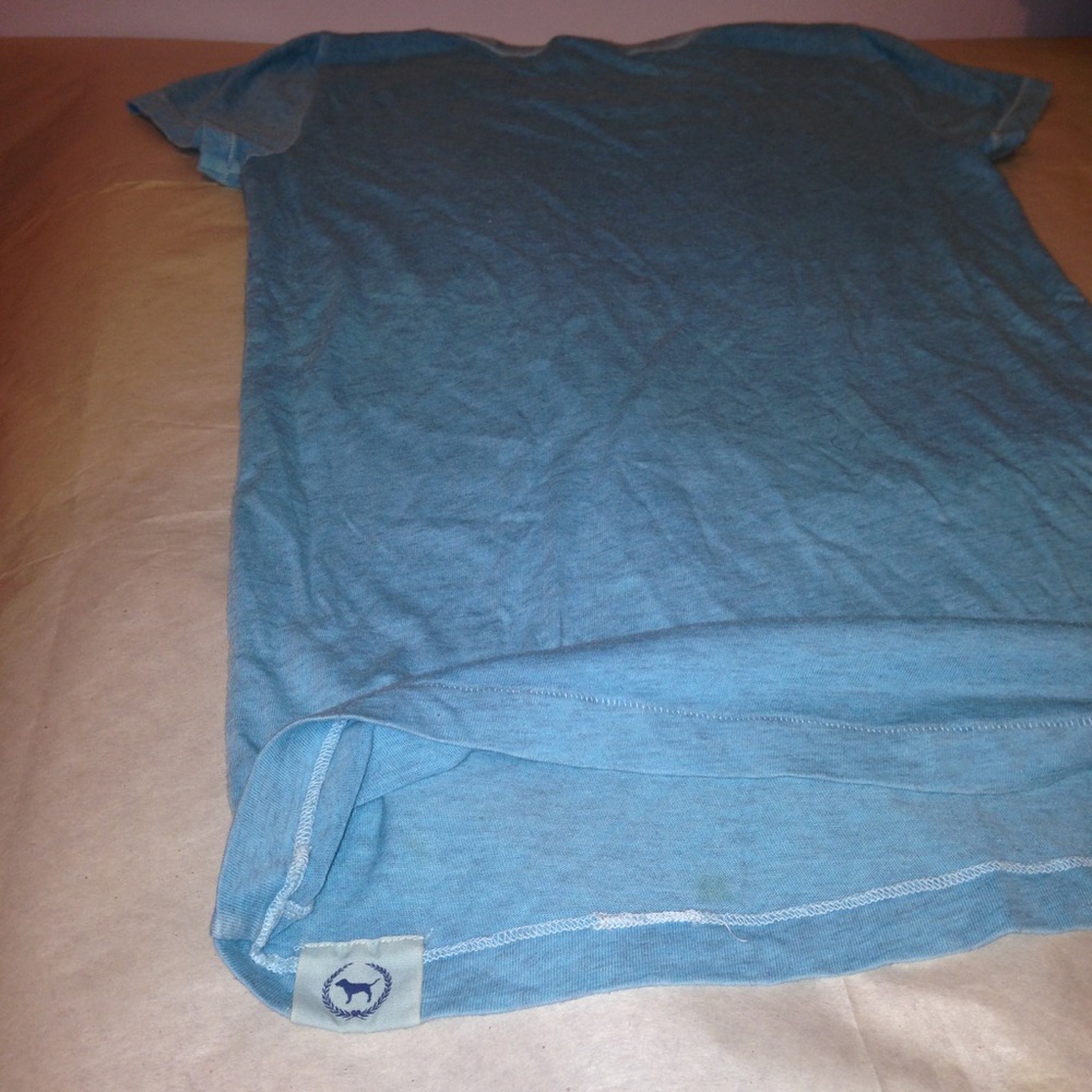 Pink Victoria's Secret blue heart top Tee t-shirt - Picture 6 of 8